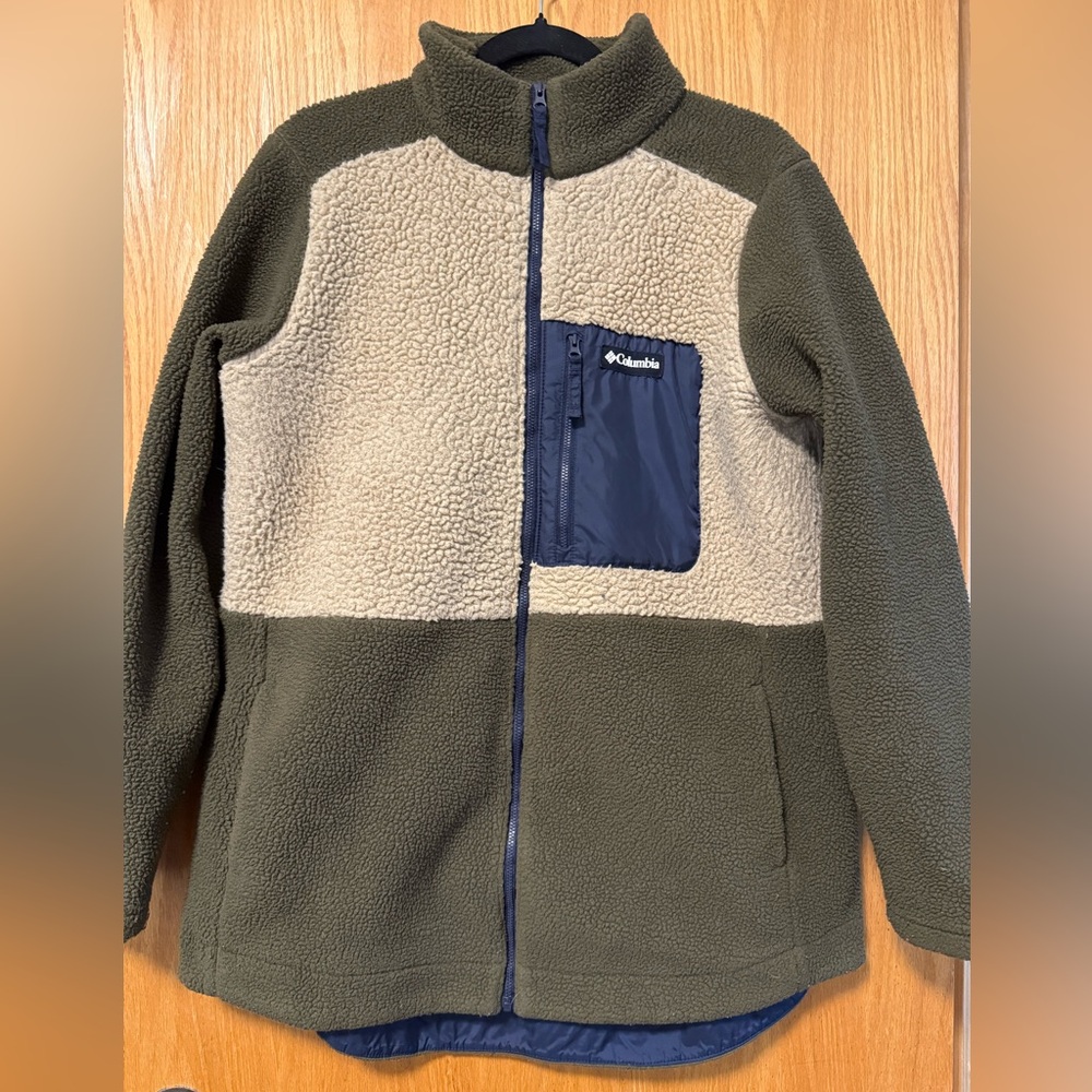 Columbia Green and Beige Fleece Jacket